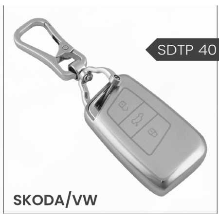 keycare Silver dust TPU key cover And keychain for Virtus, Tiguan, Taigun, Jetta, Slavia, Kodiaq, Kushaq, Karoq, Octavia flip key | SDTP 40, SDTP Keychain keycare Silver dust TPU key cover And keychain for Virtus, Tiguan, Taigun, Jetta, Slavia, Kodiaq, Kushaq, Karoq, Octavia flip key | SDTP 40, SDTP Keychain