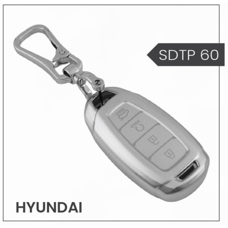 keycare Silver Dust TPU Key Cover And keychain for Hyundai i20, Verna, Kona 4 Button Smart Key | SDTP 60, SDTPKeychain keycare Silver Dust TPU Key Cover And keychain for Hyundai i20, Verna, Kona 4 Button Smart Key | SDTP 60, SDTPKeychain