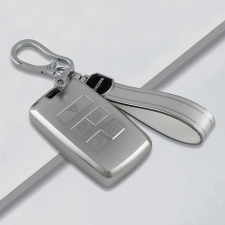 keycare Silver Dust TPU key cover And keychain for Range Rover Sport, Evoque, Velar, Discovery, Defender 5 Button Smart Key | SDTP 73 SDTPKeychain keycare Silver Dust TPU key cover And keychain for Range Rover Sport, Evoque, Velar, Discovery, Defender 5 Button Smart Key | SDTP 73 SDTPKeychain