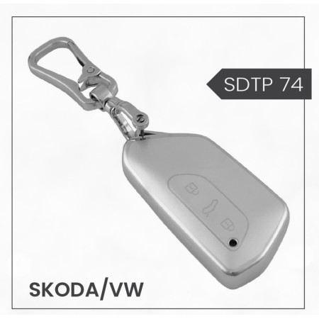 keycare silver dust TPU key cover And keychain for Octavia 2021 onwards smart key | SDTP 74, SDTPKeychain keycare silver dust TPU key cover And keychain for Octavia 2021 onwards smart key | SDTP 74, SDTPKeychain
