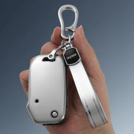 keycare silver dust TPU key cover And keychain for Seltos, Sonet 2023 onwards 3 button flip key | SDTP 78 SDTPKeychain keycare silver dust TPU key cover And keychain for Seltos, Sonet 2023 onwards 3 button flip key | SDTP 78 SDTPKeychain