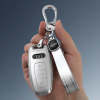 keycare silver dust TPU key cover And keychain for Audi 2018-2022 A6 A7 A8 E-Tron Q8 SQ8, 2020 2021 2022 A3 Q7 S3 S6 SQ7 RS6 S7 RS7 smart key | SDTP 82, SDTP Keychain