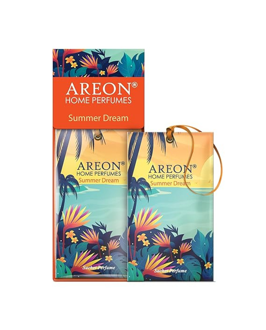 Areon Sachet Perfume Summer Dream- Air Freshener for Home & Office | Refresh Every Interior - Car, Office Or Your Home| Eliminate Odors and Refresh The Air