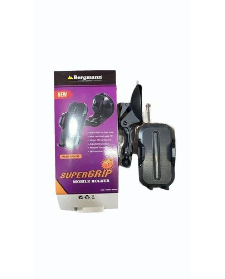 Bergmann SuperGrip Mobile Holder for Car Windshield And Dashboard