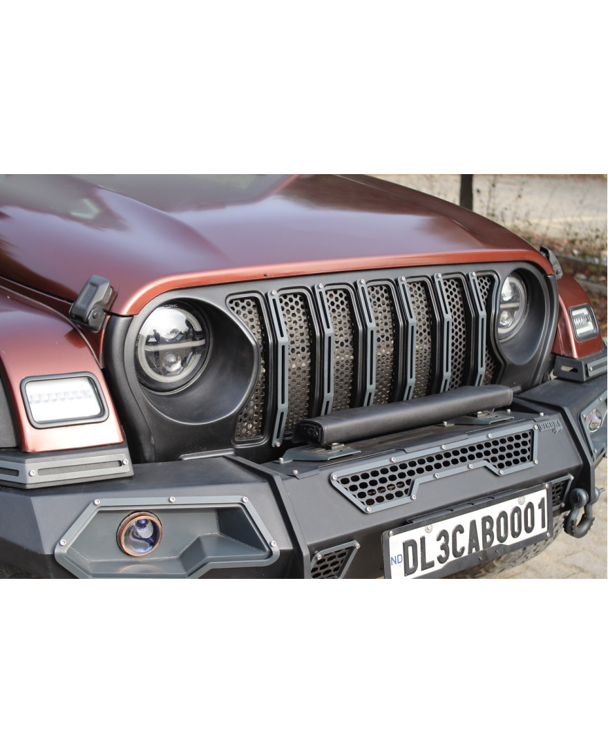 Bimbra 4x4 Front Seven Slot Grill 2.0 | Body Color | For Mahindra Thar
