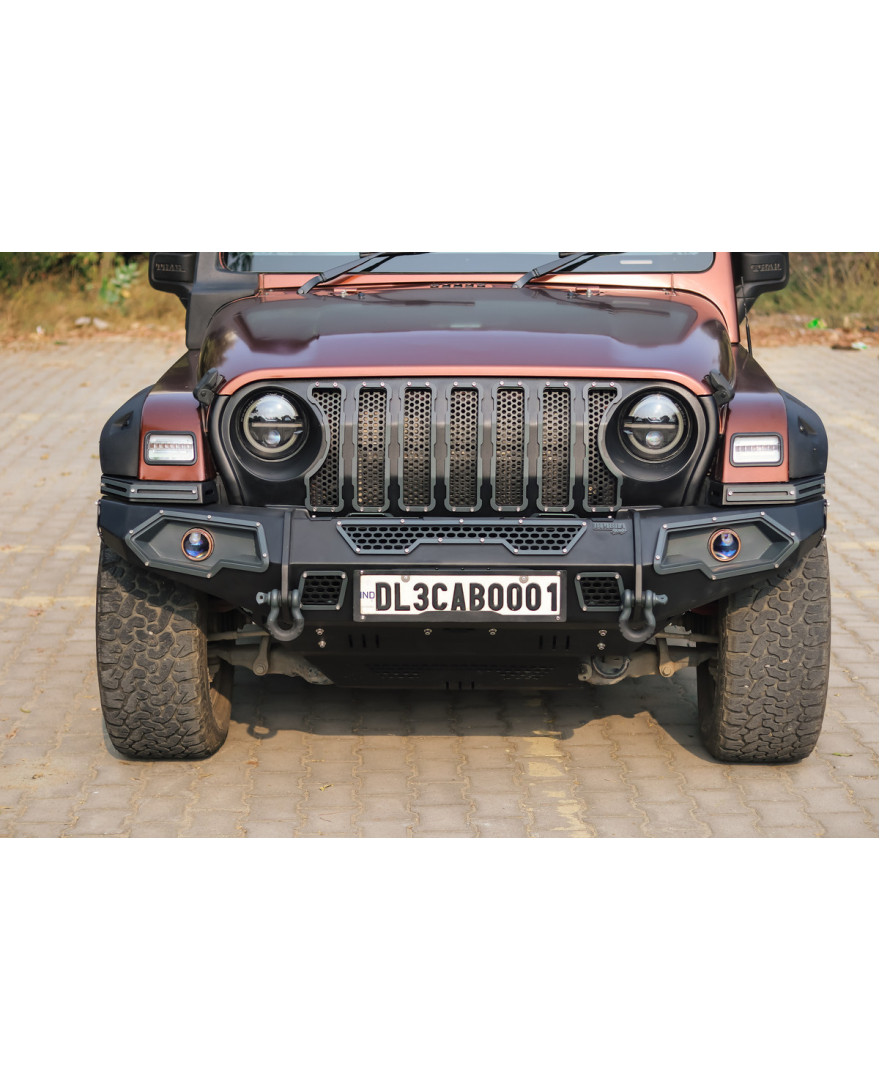 Bimbra 4x4 Front Seven Slot Grill 3.0 | Matt Black | For Mahindra Thar
