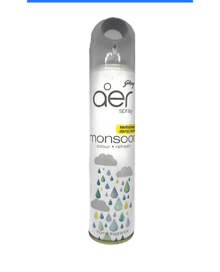 Godrej Aer Monsoon Odour Refresh Spray | 240 ml | White