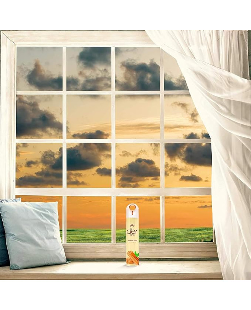 Godrej aer Spray | Room Freshener for Home & Office Sandal Bliss 200 ml | Long-Lasting Fragrance