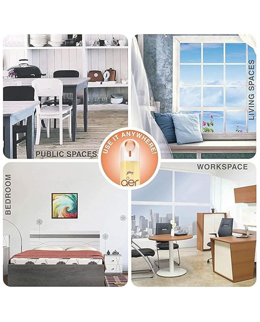 Godrej aer Spray | Room Freshener for Home & Office Sandal Bliss 200 ml | Long-Lasting Fragrance