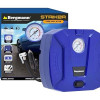 Bergmann Striker Compact & Portable Car And Bike Tyre Inflator | 12V DC, 120W, 100% Copper Motor | High Precision Metal Gauge | Braided Hose | LED Light | Blue