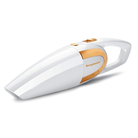 Bergmann Stunner Car Vacuum Cleaner | 150W Powerful Suction | Stainless Steel Lifelong HEPA Filter | Sleek Mirror Finish Body | 100% Copper Motor | 5m Power Cord | White