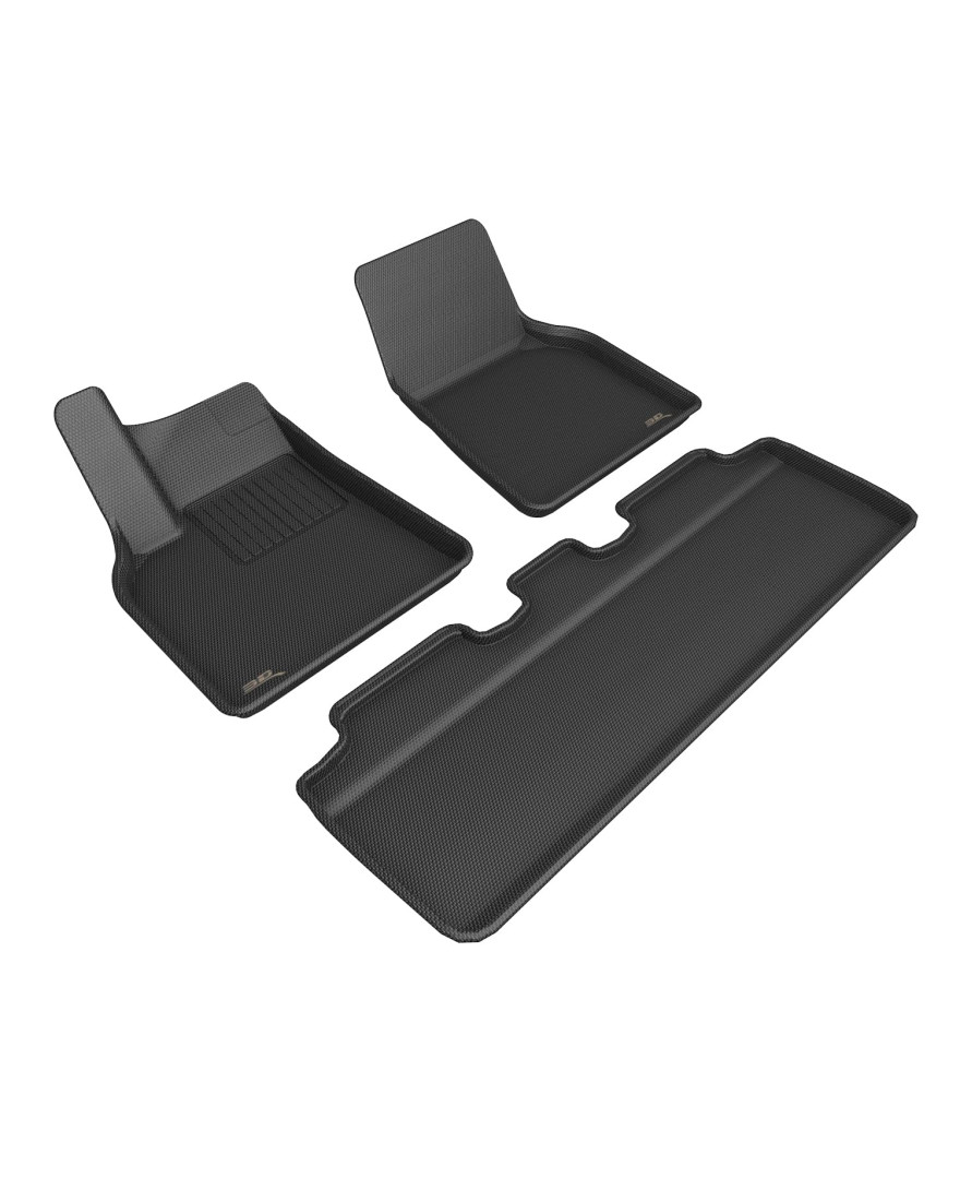 3D MAXpider Custom Fit Kagu Floor Mat Compatible with Tesla Model Y 2021-2025 R1 R2 | Black