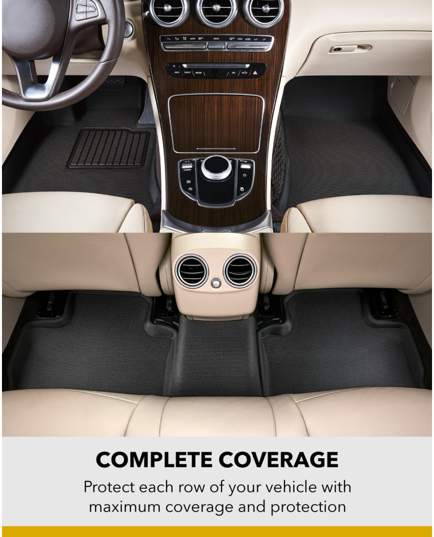 3D MAXpider Custom Fit Kagu Floor Mat Compatible with Tesla Model Y 2021-2025 R1 R2 | Black