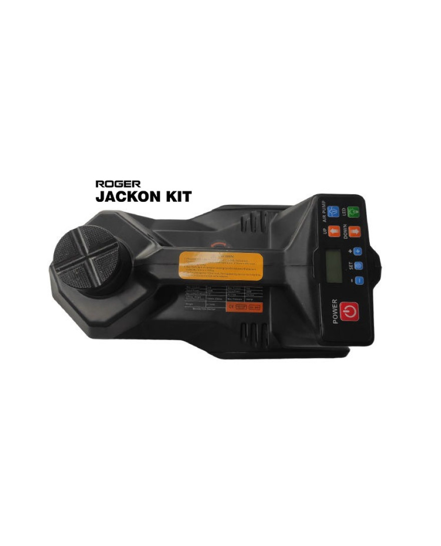 Roger Jackon Kit TN500 – 12V Electric Car Jack + Impact Wrench, Tire Inflator & Remote-Controlled Lifting Kit