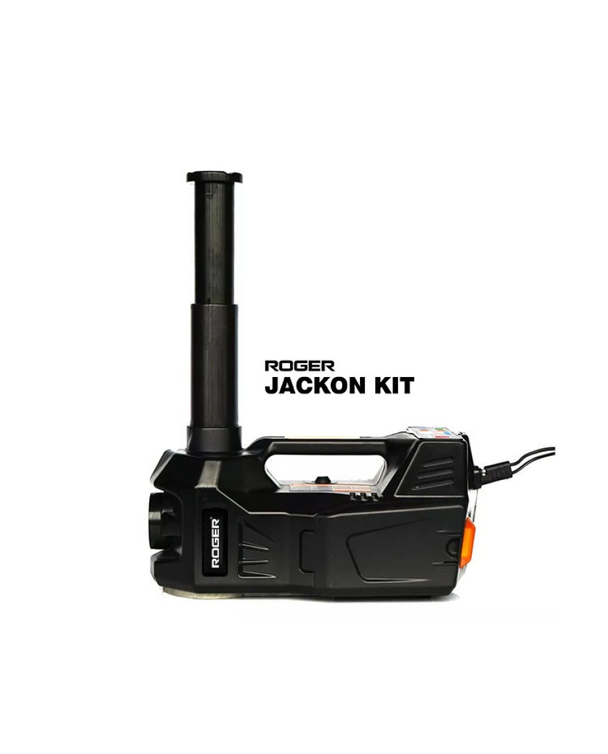 Roger Jackon Kit TN500 – 12V Electric Car Jack + Impact Wrench, Tire Inflator & Remote-Controlled Lifting Kit