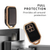 Keycare TPU Key Cover Compatible for Glanza, Urban Cruiser Hyryder Smart Key | TP05 Gold Black