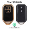 Keycare TPU Key Cover Compatible for Glanza, Urban Cruiser Hyryder Smart Key | TP05 Gold Black
