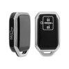Keycare TPU Key Cover Compatible for Glanza, Urban Cruiser Hyryder Smart Key | TP05 Silver Black