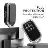 Keycare TPU Key Cover Compatible for Glanza, Urban Cruiser Hyryder Smart Key | TP05 Silver Black