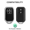Keycare TPU Key Cover Compatible for Glanza, Urban Cruiser Hyryder Smart Key | TP05 Silver Black