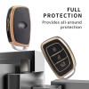 Keycare TPU Key Cover Compatible for: Creta, Grand i10, Xcent, Tucson, Elantra, Elite i20, Active i20, Aura 3 Button Smart Key | Push Button Start Models only | TP07 Gold Black