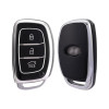 Keycare TPU Key Cover Compatible for: Creta, Grand i10, Xcent, Tucson, Elantra, Elite i20, Active i20, Aura 3 Button Smart Key | Push Button Start Models only | TP07 Silver Black