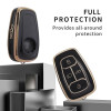 Keycare TPU Key Cover Compatible for Nexon, Harrier, Tigor BS6, Tigor EV, Safari 2021, Altroz, Safari Gold, Gravitas, Punch Smart Key | TP08 Gold Black
