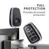 Keycare TPU Key Cover Compatible for Nexon, Harrier, Tigor BS6, Tigor EV, Safari 2021, Altroz, Safari Gold, Gravitas, Punch Smart Key | TP08 Silver Black