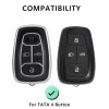 Keycare TPU Key Cover Compatible for Nexon, Harrier, Tigor BS6, Tigor EV, Safari 2021, Altroz, Safari Gold, Gravitas, Punch Smart Key | TP08 Silver Black