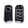 Keycare TPU Key Cover Compatible for Scorpio-N, TUV 300 Plus, XUV 300, XUV400, XUV700, Marazzo, Bolero 2020, Scorpio, Thar Flip Key | TP09 Silver Black