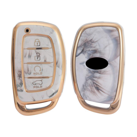 Keycare TPU Key Cover For Hyundai Creta, I20, Venue, Tucson, Alcazar, Grand I10, Aura, Xcent Flip Key | TP10 Marble Finish Keycare TPU Key Cover For Hyundai Creta, I20, Venue, Tucson, Alcazar, Grand I10, Aura, Xcent Flip Key | TP10 Marble Finish