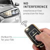 keycare TPU car key cover combo compatible for Skoda Octavia | Fabia | Laura | Superb | Rapid | Yeti 3 button flip key | TP13 Gold Black