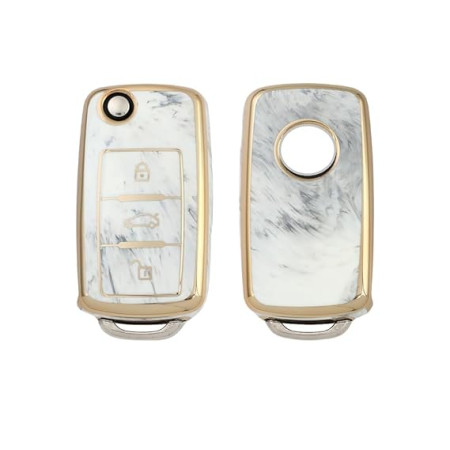 keycare TPU car key cover combo compatible for Skoda Octavia | Fabia | Laura | Superb | Rapid | Yeti 3 button flip key | TP13 Marble keycare TPU car key cover combo compatible for Skoda Octavia | Fabia | Laura | Superb | Rapid | Yeti 3 button flip key | TP13 Marble