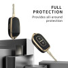 keycare TPU car Key Cover Compatible for Renault Kwid Duster Kiger Triber 2 Button Remote Key | TP17 GoldBlack