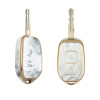 keycare TPU car Key Cover Compatible for Renault Kwid Duster Kiger Triber 2 Button Remote Key | TP17 Marble