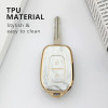 keycare TPU car Key Cover Compatible for Renault Kwid Duster Kiger Triber 2 Button Remote Key | TP17 Marble