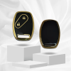 keycare TPU Key Cover Compatible for Honda City Civic Jazz Brio Amaze 2 Button Remote Key | TP21 Gold Black