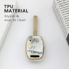 keycare TPU Key Cover Compatible for Honda City Civic Jazz Brio Amaze 2 Button Remote Key | TP21 Marble
