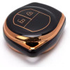 Keycare TPU Key Cover Compatible for Swift, DZire, Ignis, Ciaz, Baleno, SCross, Vitara Brezza, WagonR, Ertiga, XL6, Alto, Celerio, Ritz 2b Remote Key | TP23 Gold Black