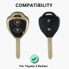 Keycare TPU Key Cover For Fortuner, Innova 2 Button Smart Key | TP32 Gold Black