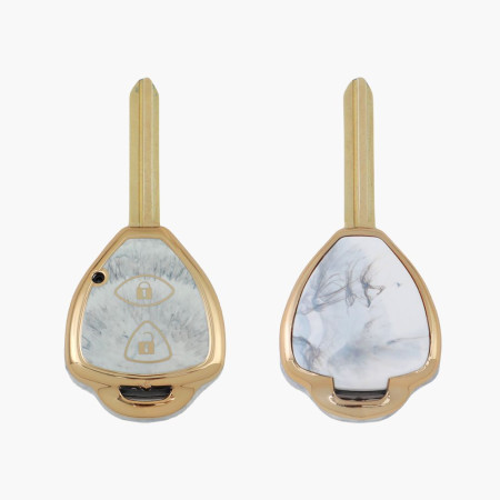 Keycare TPU Key Cover For Fortuner, Innova 2 Button Smart Key | TP32 Marble