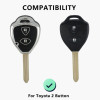 Keycare TPU Key Cover For Fortuner, Innova 2 Button Smart Key | TP32 Silver Black