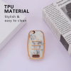 Keycare TPU Key Cover For Kia Seltos, Sonet, Carens 3 Button Flip Key | TP35 Marble Finish