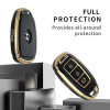 keycare TPU car Key Cover Compatible for Hyundai i20 | Verna | Kona 3 Button Smart Key | Gold Black