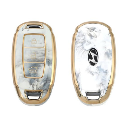 keycare TPU car Key Cover Compatible for Hyundai i20 | Verna | Kona 3 Button Smart Key | Marble Finish keycare TPU car Key Cover Compatible for Hyundai i20 | Verna | Kona 3 Button Smart Key | Marble Finish
