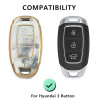 keycare TPU car Key Cover Compatible for Hyundai i20 | Verna | Kona 3 Button Smart Key | Marble Finish