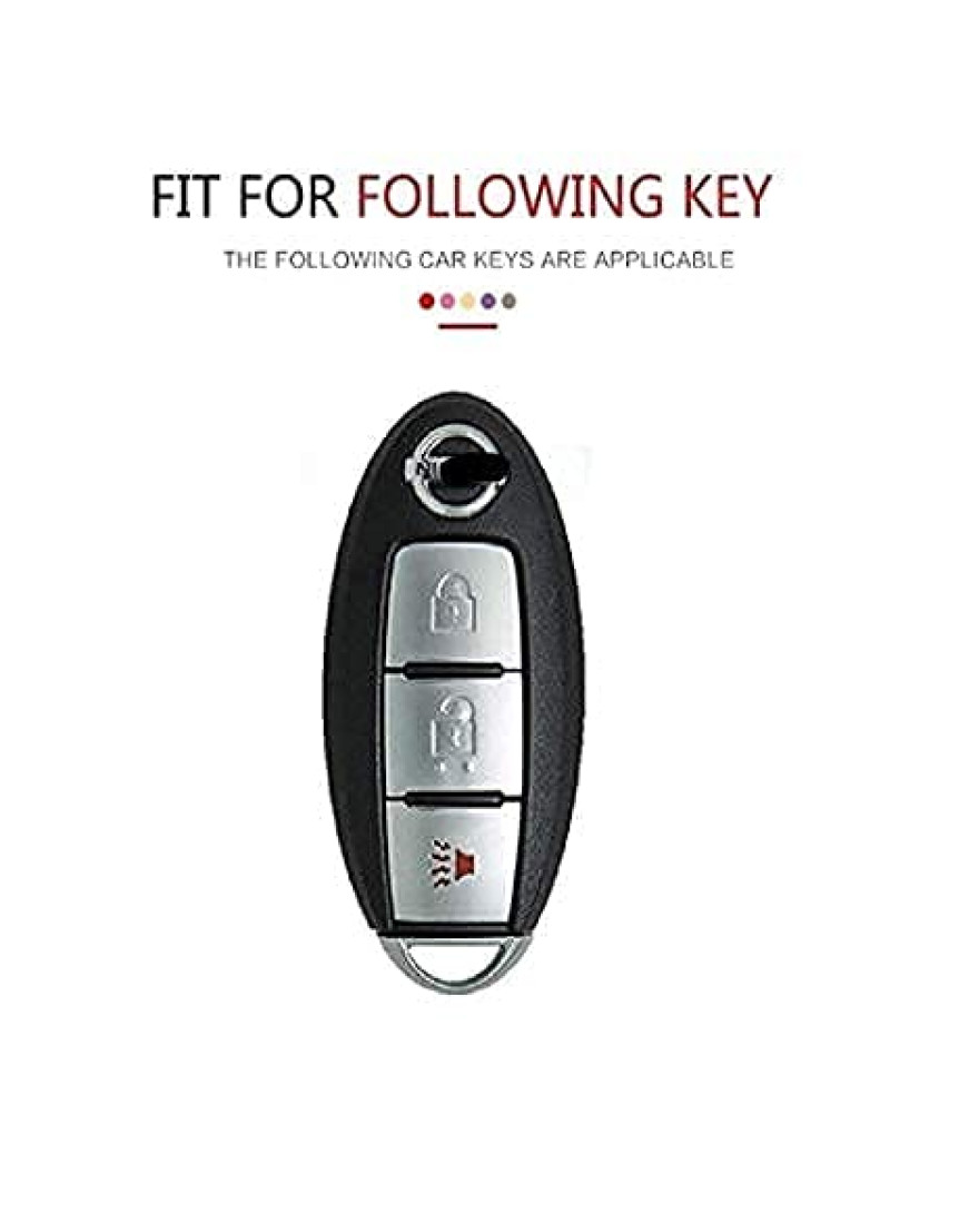 Keyzone TPU Key Cover Compatible for Nissan Micra, Sunny, Micra Active, Magnite, Teana 3 Button Smart Key | TP53 Marble