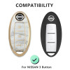 keycare TPU Key Cover Compatible for Nissan Micra, Sunny, Micra Active, Magnite, Teana 3 Button Smart Key | TP53 Marble