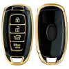 keycare TPU key cover for for i20, Verna 2023 onwards 4 button smart key | TP60 GoldBlack
