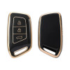 Keycare TPU key cover for MG Hector smart key | TP64 GOLD BLACK